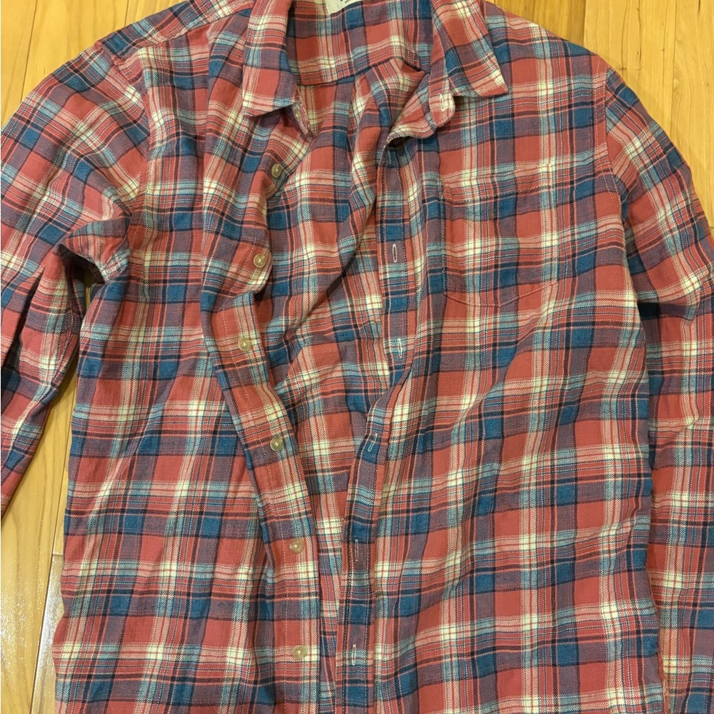 Marine Layer Flannel Plaid Shirt Medium